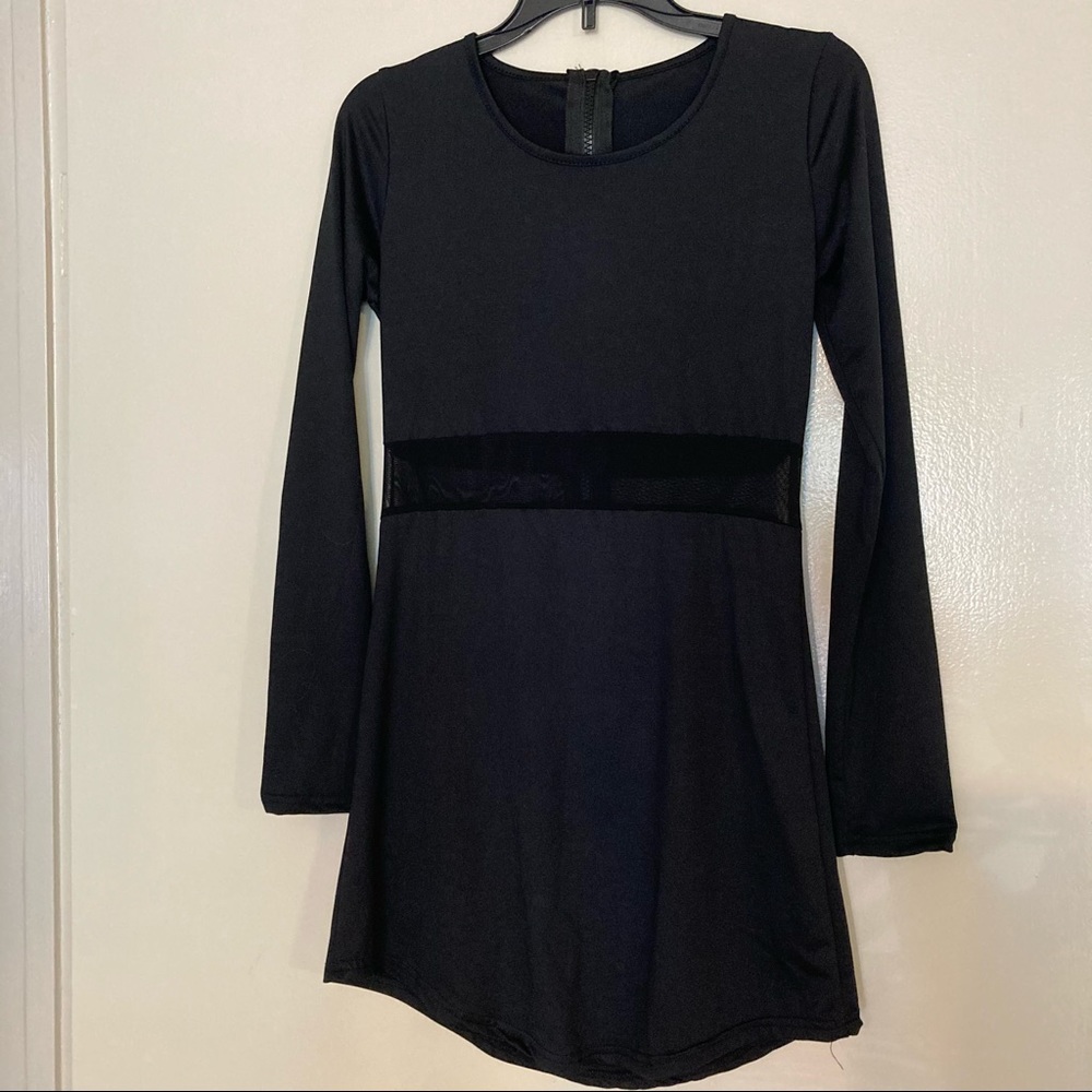 Stretch black mini dress